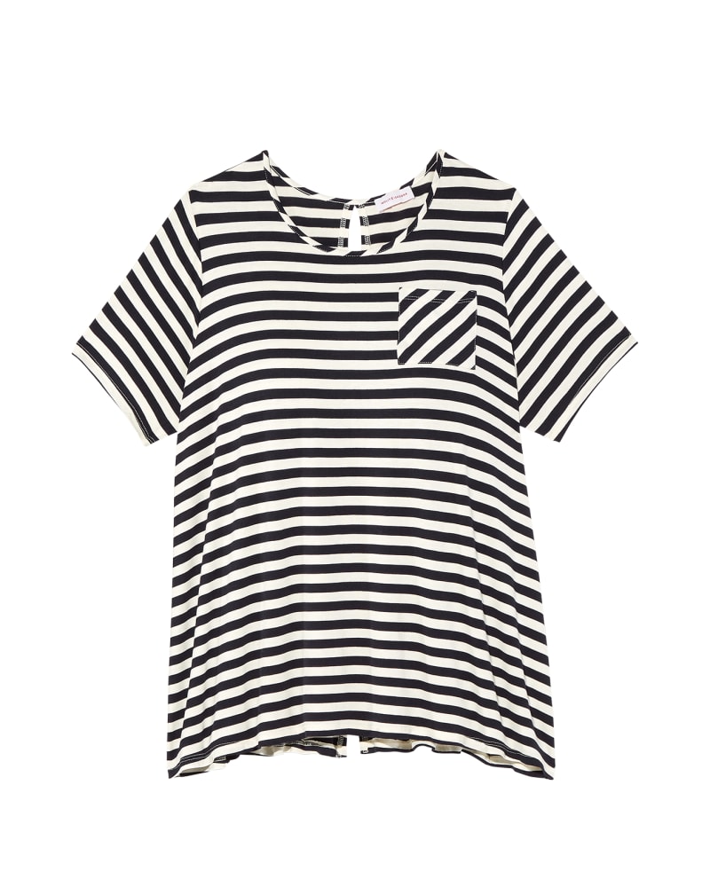Front of plus size Casey Short Sleeve Split Back Tee by Molly&Isadora | Dia&Co | dia_product_style_image_id:139809